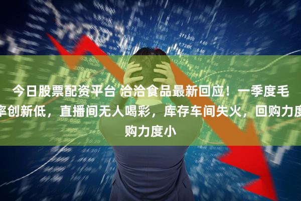 今日股票配资平台 洽洽食品最新回应！一季度毛利率创新低，直播间无人喝彩，库存车间失火，回购力度小